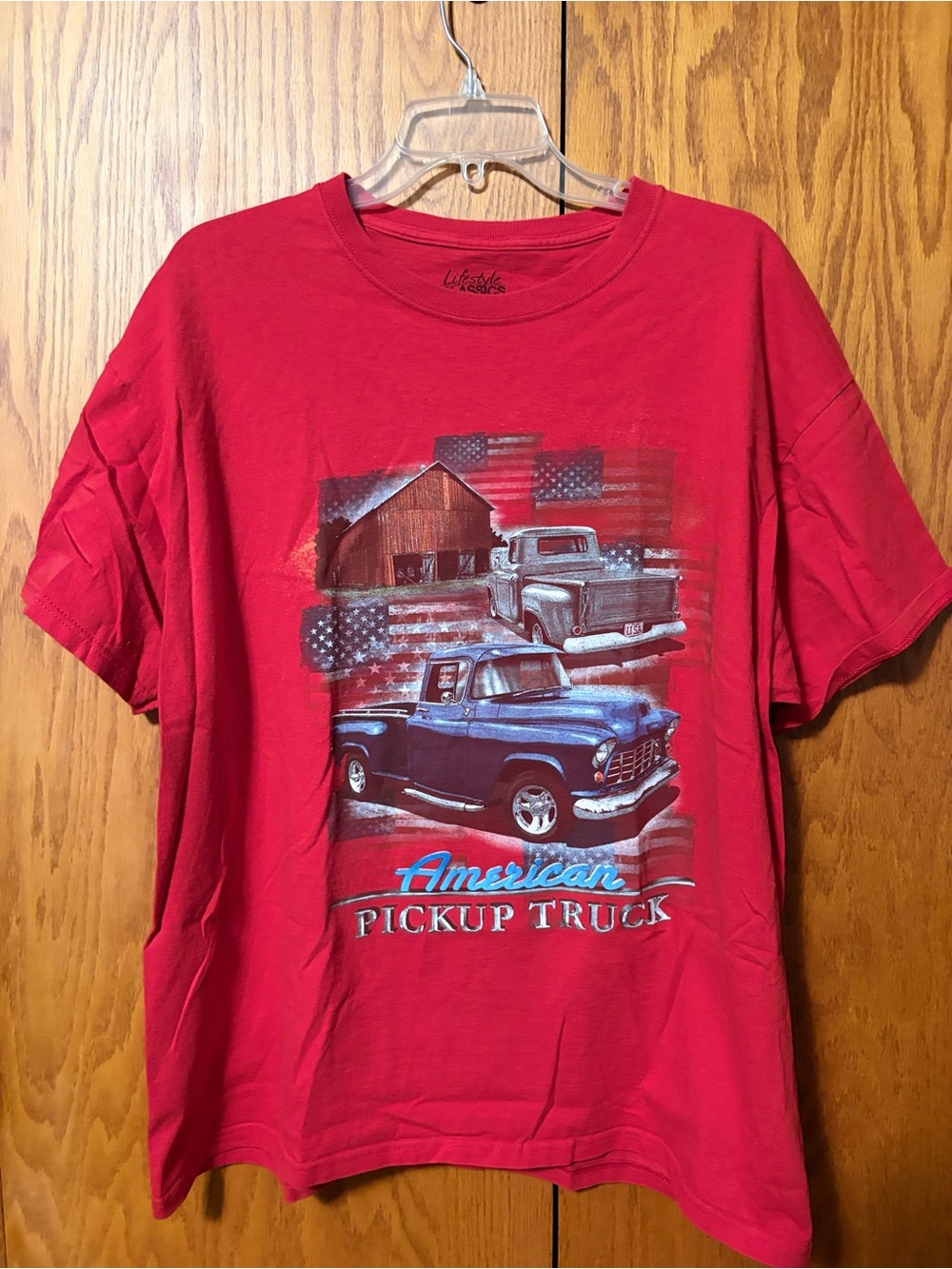 Liberty Acres Red Short-Sleeve Graphic Tee - American Pickup Truck
